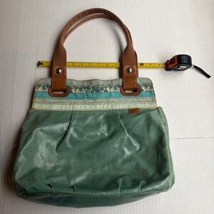Fossil Key-Per Green and Brown Women's Handbag